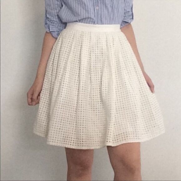 Joie white eyelet cotton high waist skirt XS - Picture 3 of 7